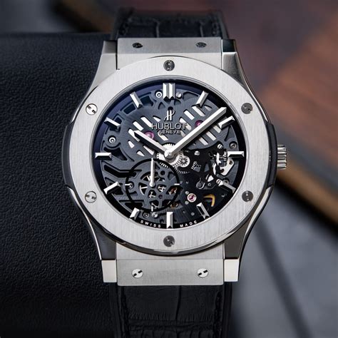 hublot classic fusion ultra thin skeleton titanium 45 mm|Hublot geneve classic fusion automatic.